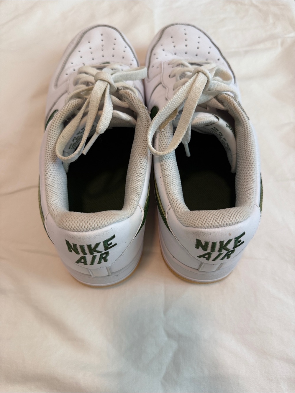 Nike Air White & Green Low-Top Sneakers